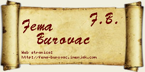 Fema Burovac vizit kartica